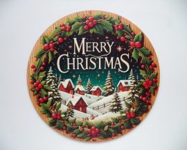 karácsonyi dekoratív fa tábla 20cm