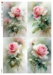 paperdesigne rizspapír A5 flowers - 0456